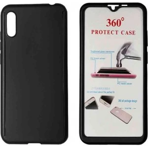 Powertech Body 360° με Tempered Glass Μαύρο (Huawei Y5 2019/Honor 8S)